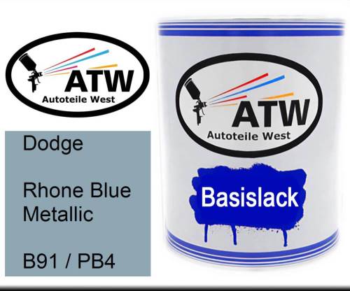 Dodge, Rhone Blue Metallic, B91 / PB4: 1L Lackdose, von ATW Autoteile West.